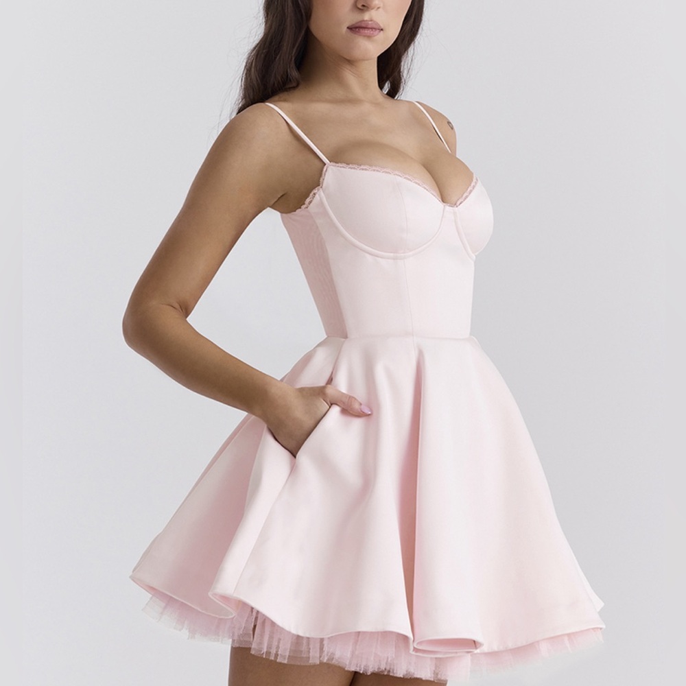 HOUSE OF CB 'Minimoiselle' Pink Ballerina Tulle Mini Dress/Size L-US 8-10/LJ193